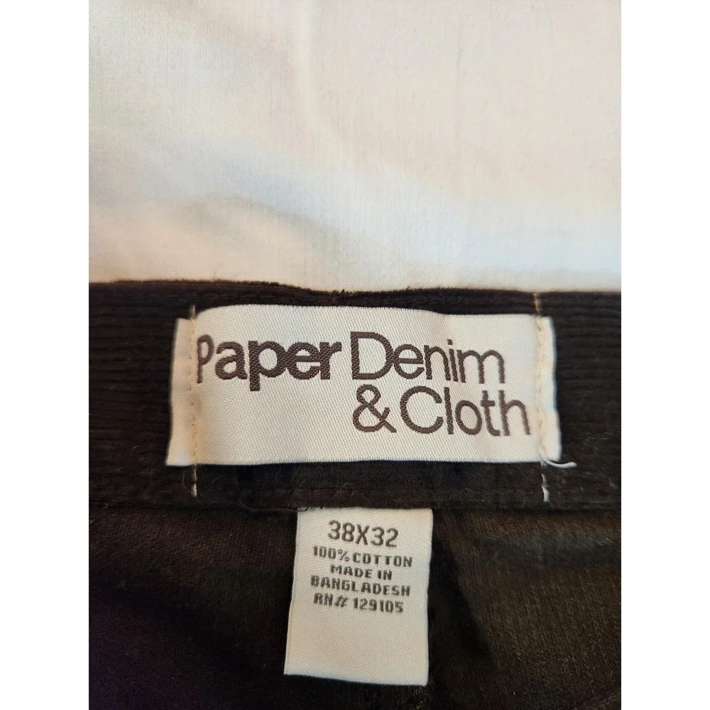 Paper Denim & Cloth Mens Brown Ribbed Corduroy Chino Pants Straight Leg‎ 38x32